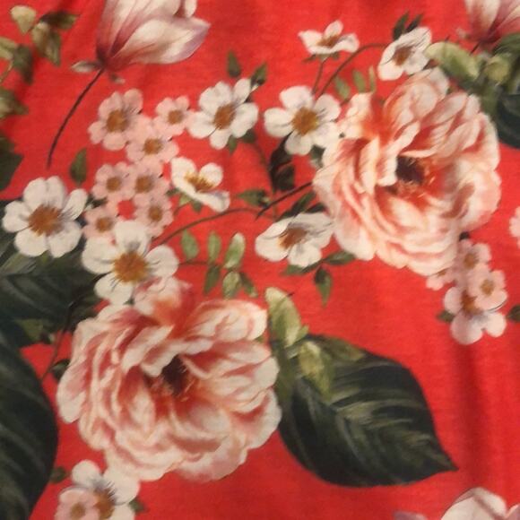 ASOS Mini Sundress With Lace-Up Back and Peplum Hem Red Floral 14 - Picture 4 of 7